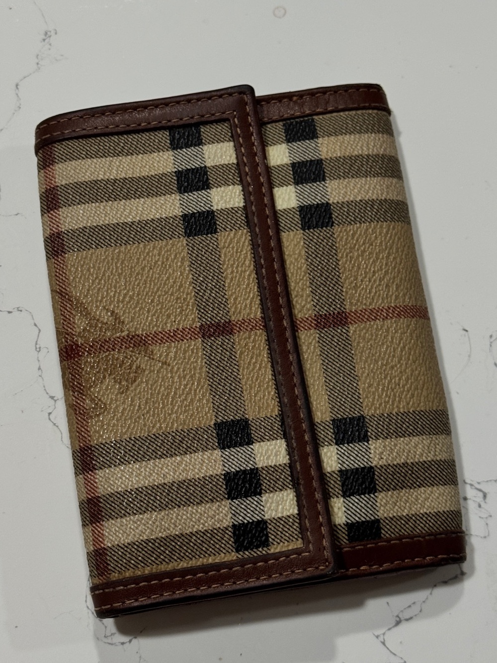 Y2K Burberry London Tan Nova Check Bi Fold Wallet